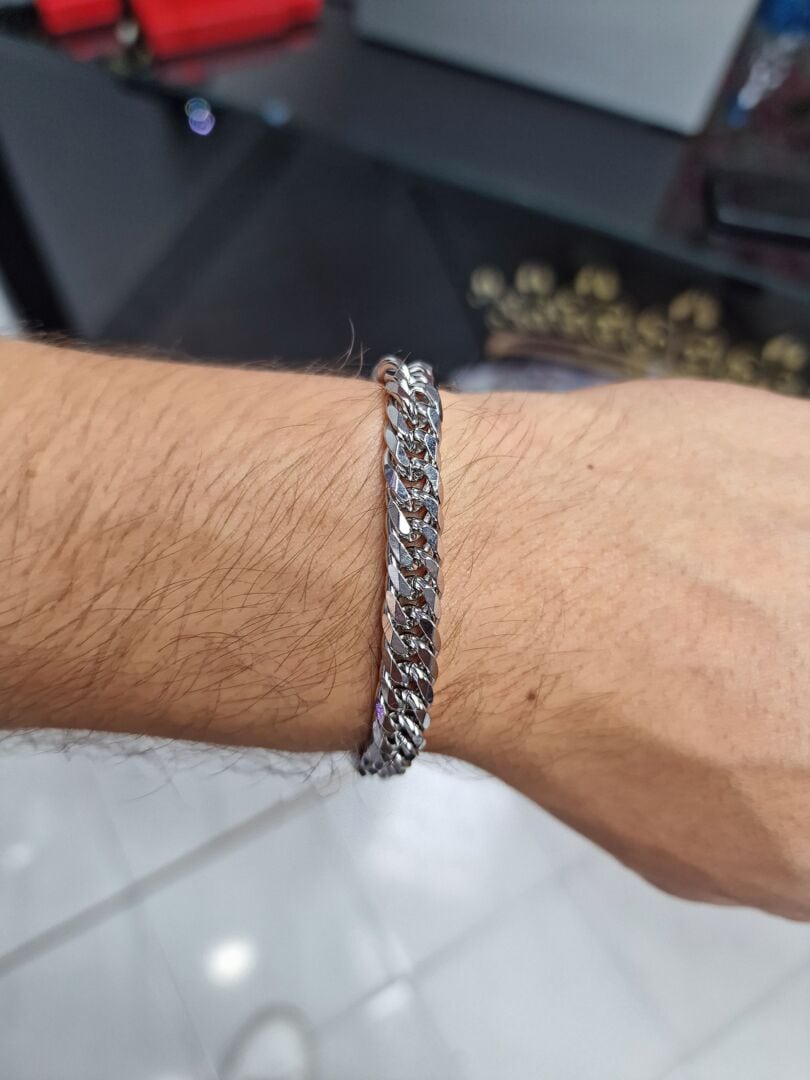 MOŠKA ZAPESTNICA CHAIN- SILVER - slika 3