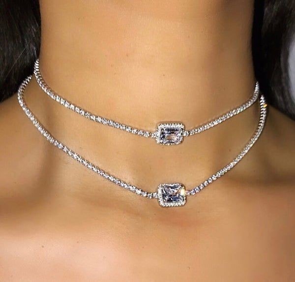VERIŽICA CHOKER TAYA- SILVER - slika 3