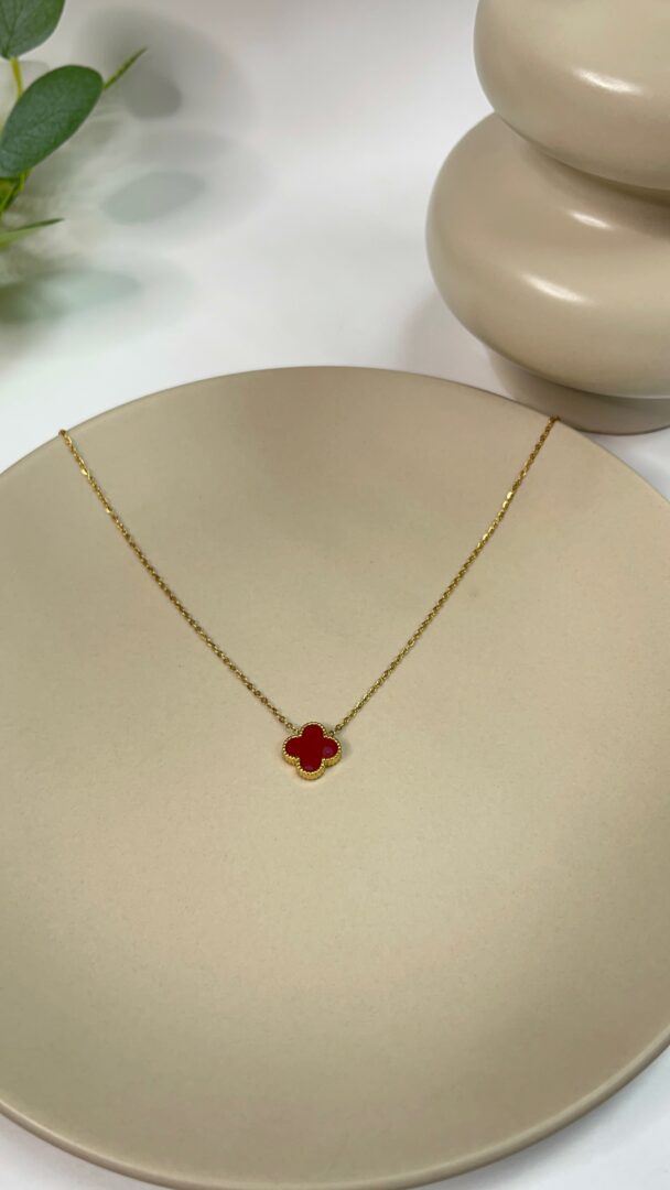 CLOVER VERIŽICA - GOLD/TEMNO RDEČA - slika 2