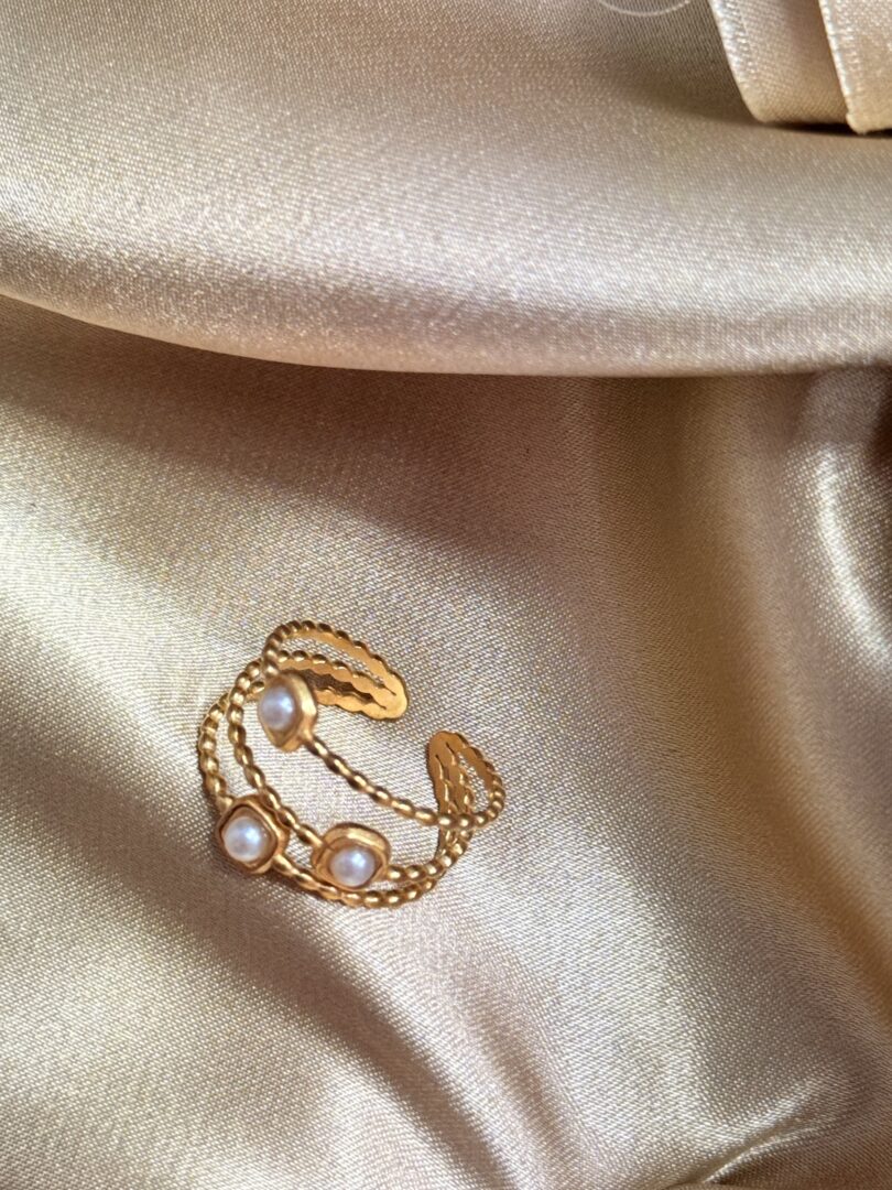 PRSTAN TRIPPLE- PERLA /GOLD - slika 3