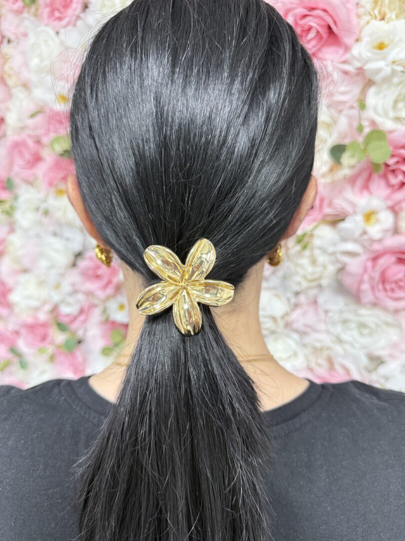 SCRUNCHIE FLOWER - GOLD