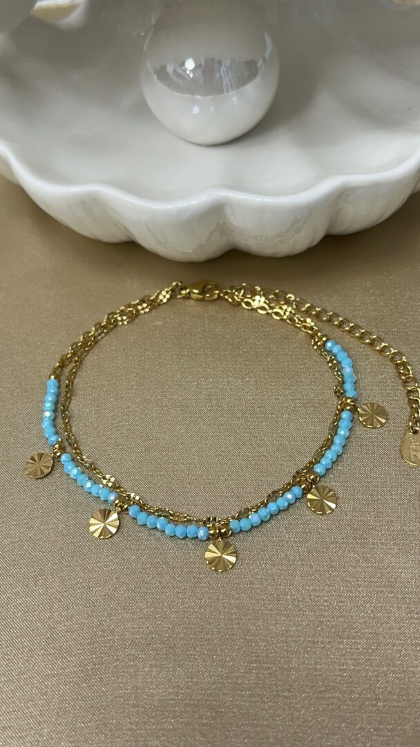 ZAPESTNICA ZA NOGO BIBI- GOLD/BLUE - slika 2
