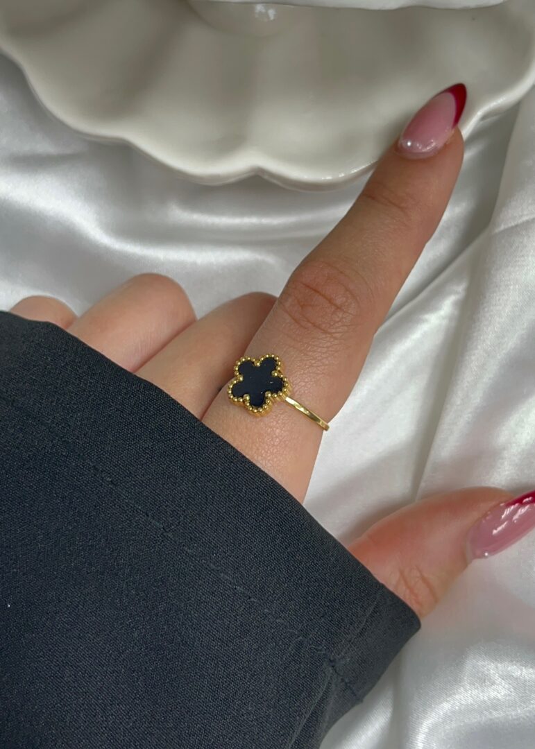 PRSTAN FLOWER - GOLD/BLACK