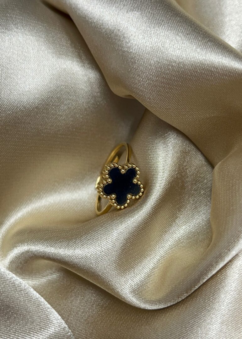 PRSTAN FLOWER - GOLD/BLACK - slika 3