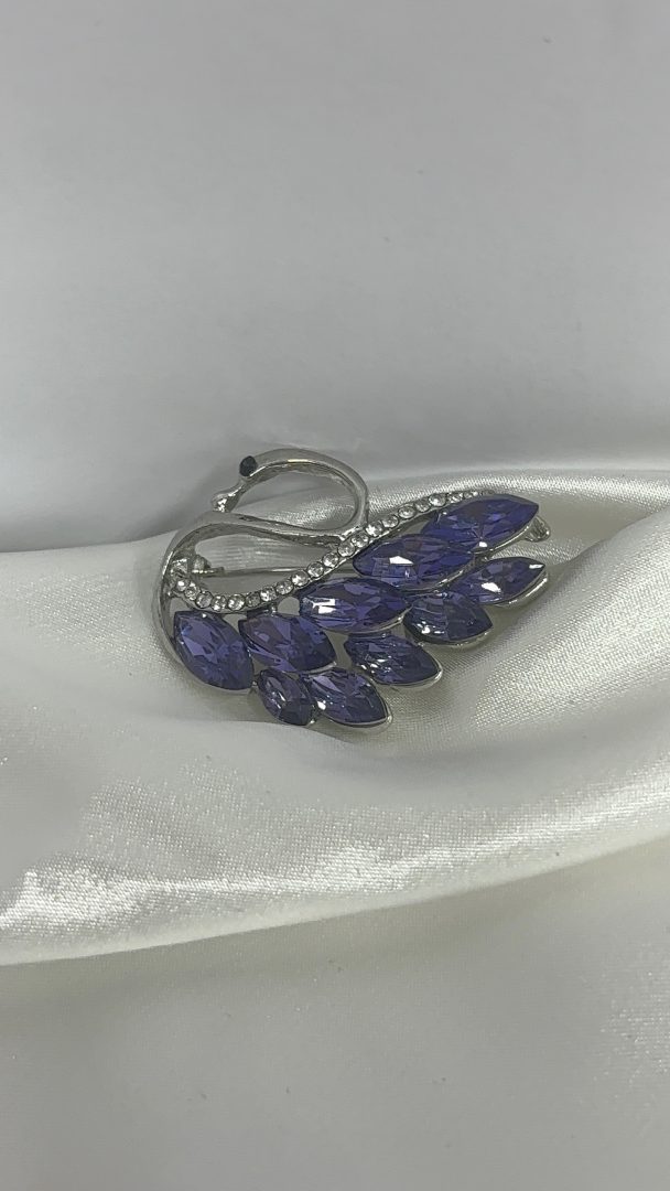 BROŠKA SWAN- SILVER - slika 2