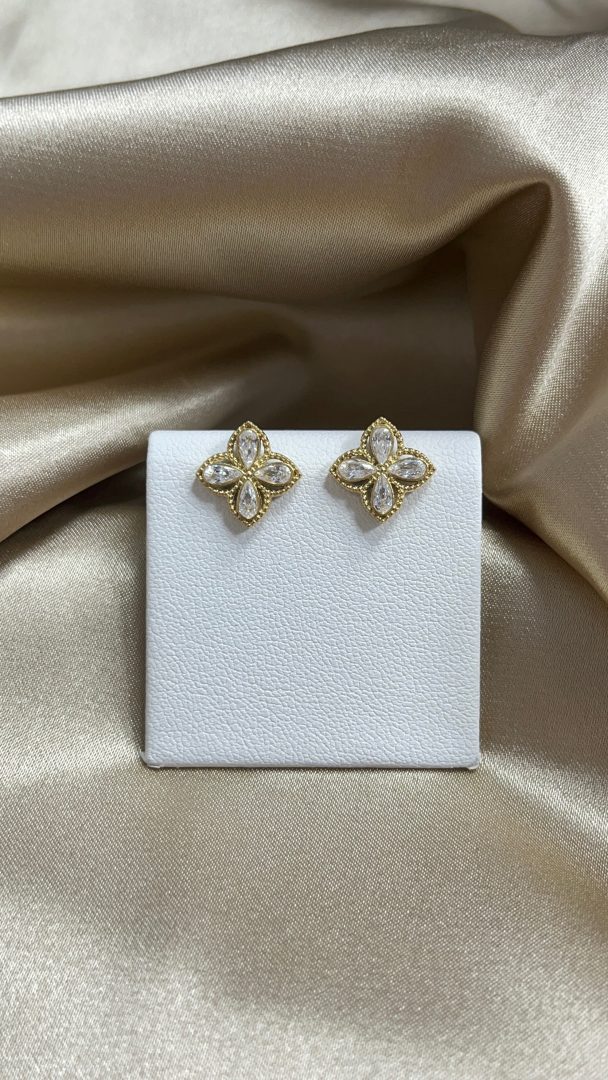 VTIČNI UHANI CLOVER - GOLD - slika 2