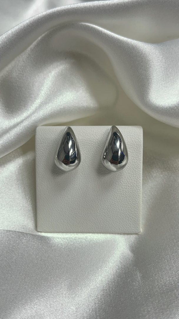 VTIČNI UHANI TEARDROP - SILVER - slika 2