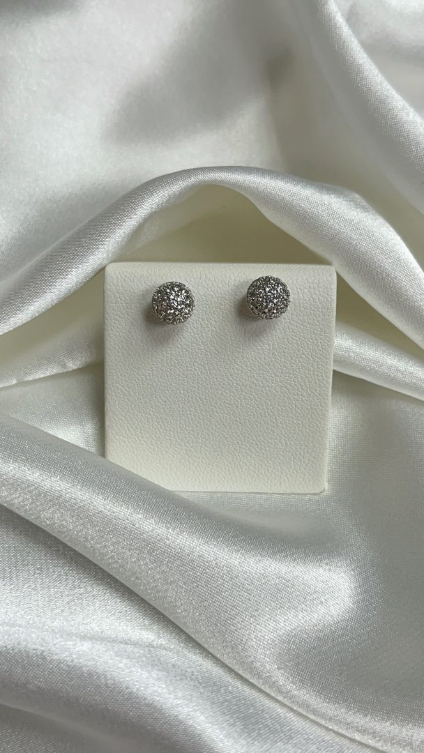 VTIČNI UHANI BALL MINI - SILVER - slika 2