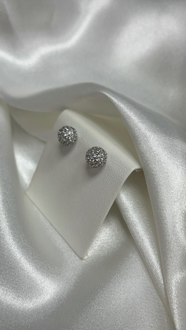 VTIČNI UHANI BALL MINI - SILVER - slika 3