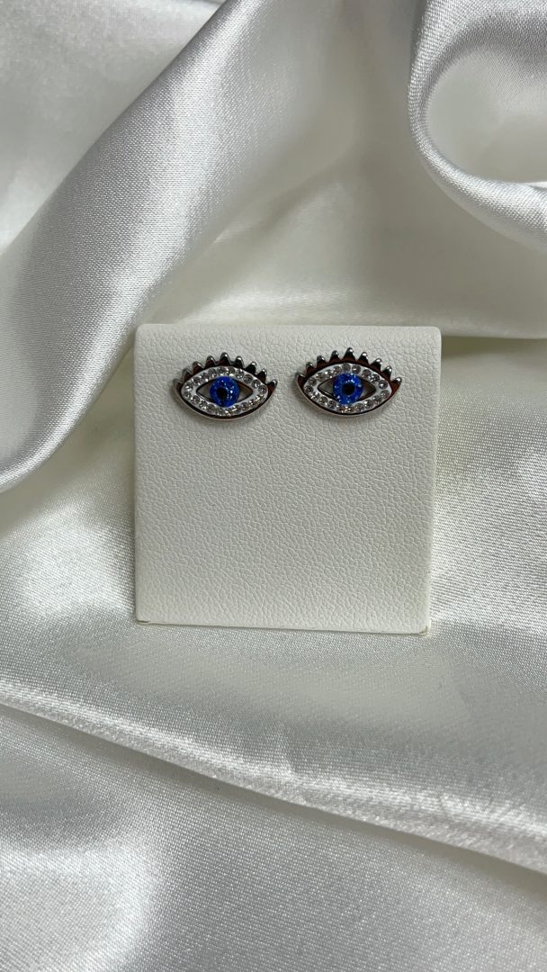 VTIČNI UHANI EYE - SILVER - slika 2