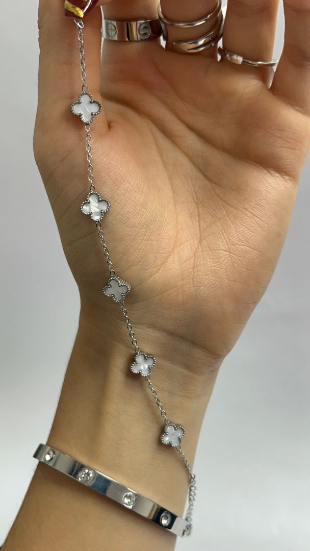 CLOVER MINI ZAPESTNICA - SILVER / BELA