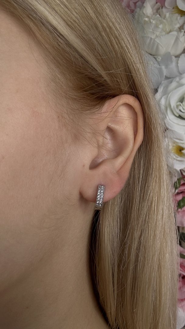 UHANI SQUARE HOOP MINI - SILVER - slika 3