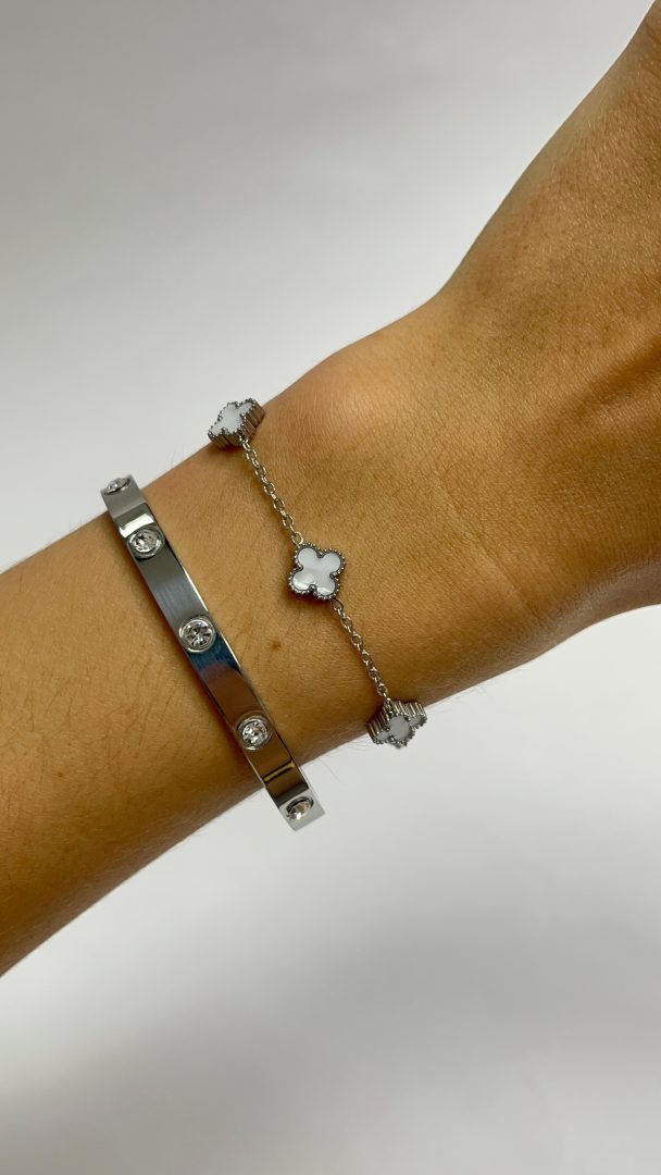 CLOVER MINI ZAPESTNICA - SILVER / BELA - slika 2