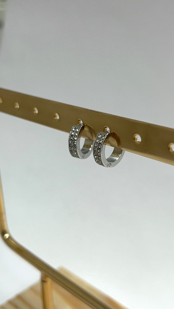 UHANI SQUARE HOOP MINI - SILVER - slika 4