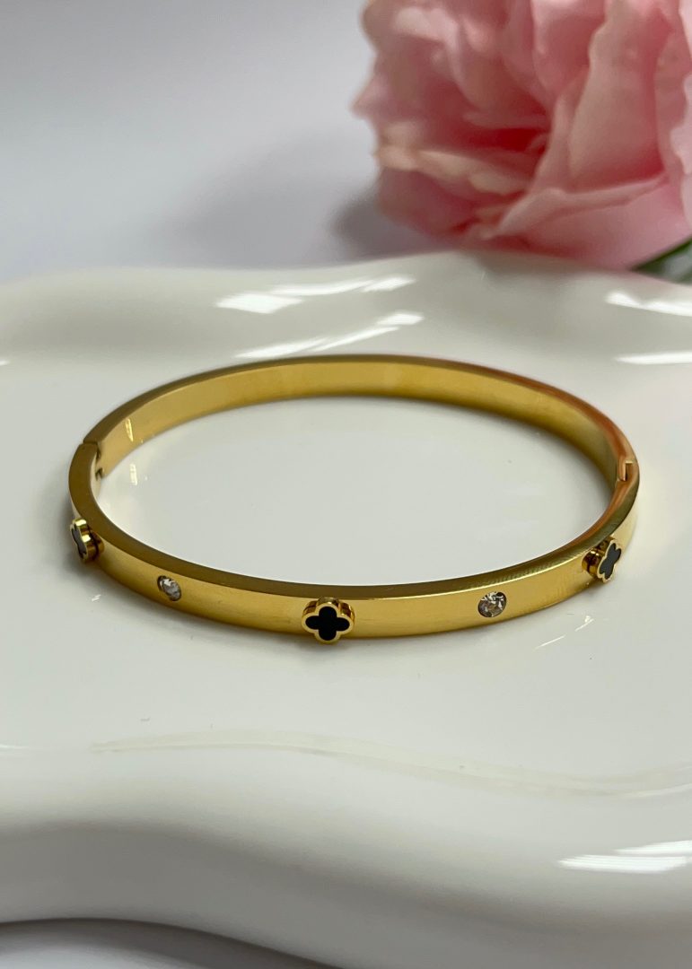 ZAPESTNICA MINI CLOVER - GOLD/BLACK - slika 2