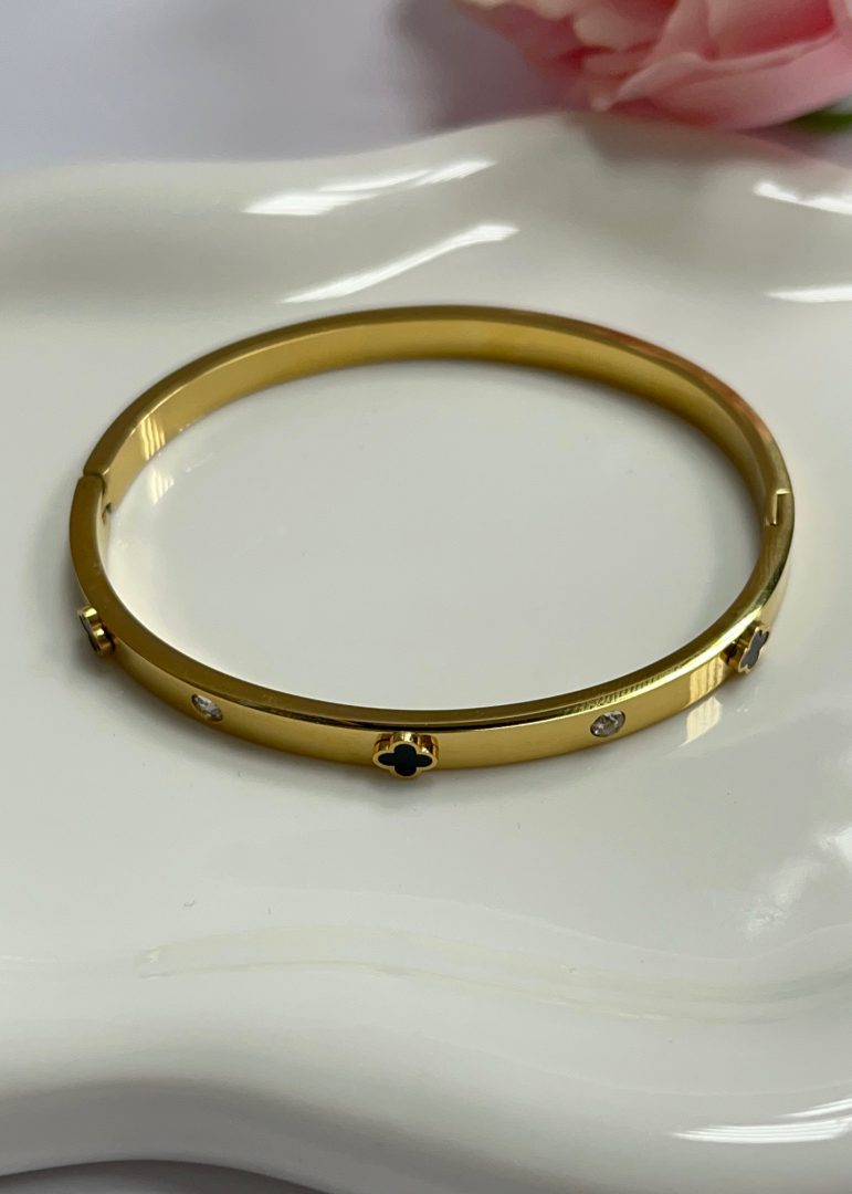 ZAPESTNICA MINI CLOVER - GOLD/BLACK - slika 3
