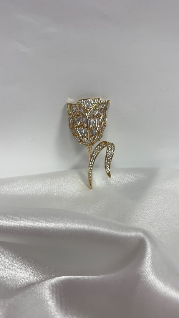 BROŠKA TULIPAN- GOLD - slika 2