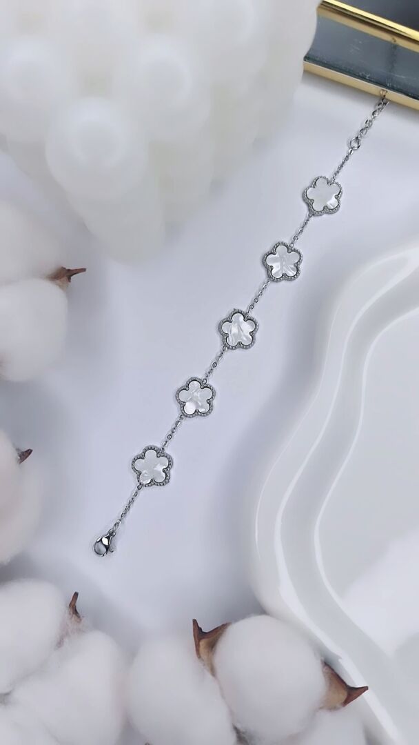 ZAPESTNICA FLOWER- SILVER / BELA - slika 2