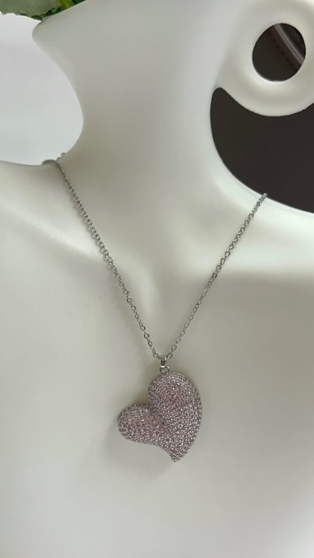 VERIŽICA PINK HEART- SILVER