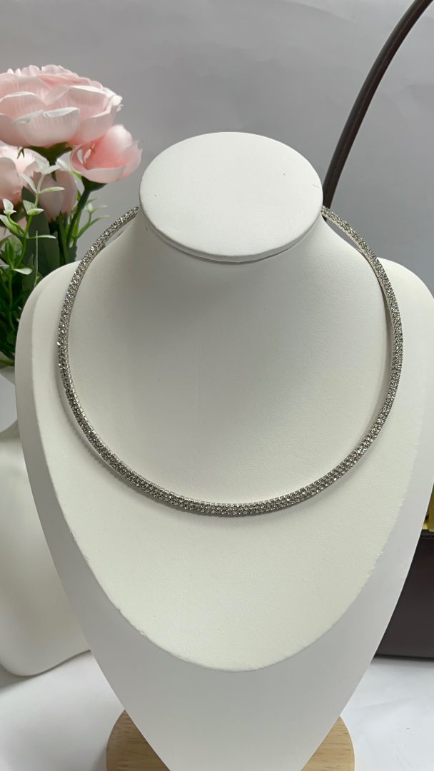 SPARKLE CHOKER VERIŽICA - SILVER - slika 3