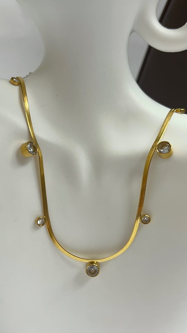 VERIŽICA SNAKE S CIRKONI - GOLD