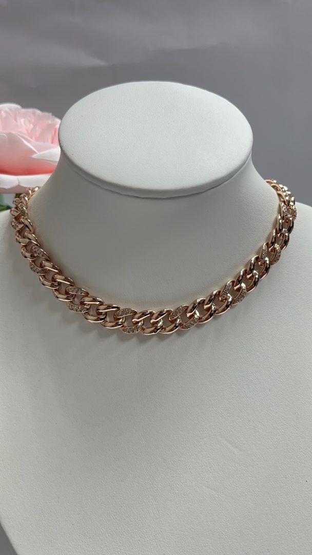 ELIZABETH CHOKER VERIŽICA - ROSE/GOLD