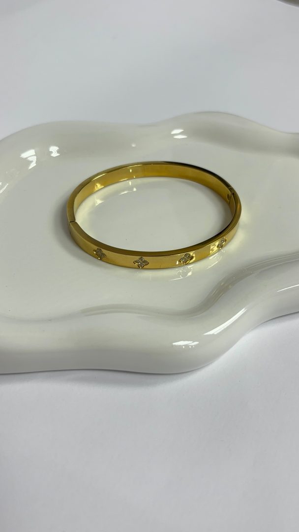 CLOVER S CIRKONI ZAPESTNICA - GOLD - slika 4