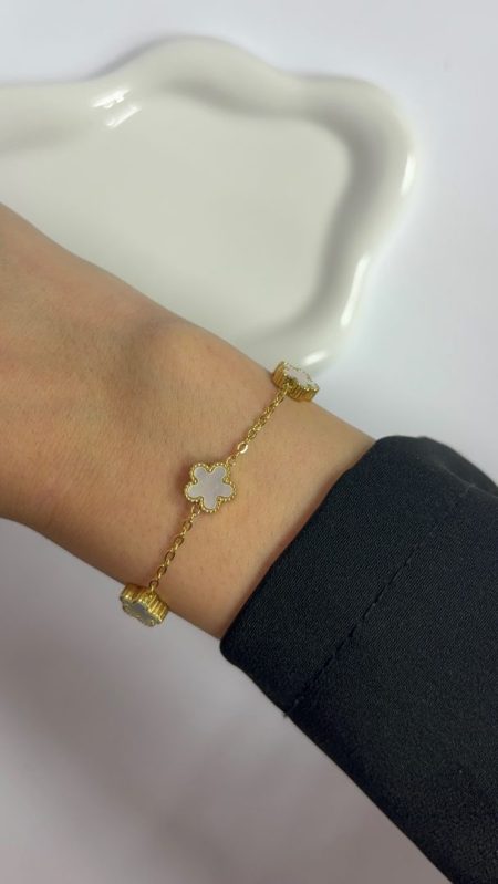 ZAPESTNICA FLOWER MINI - GOLD / BELA
