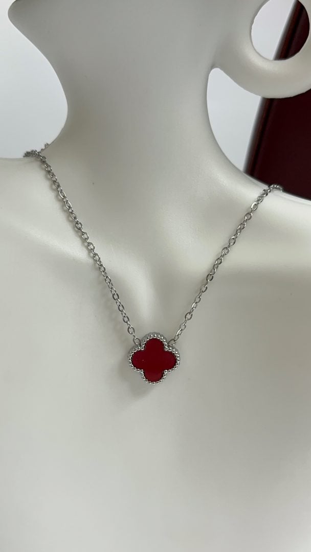 VERIŽICA CLOVER - SILVER/DARK RED