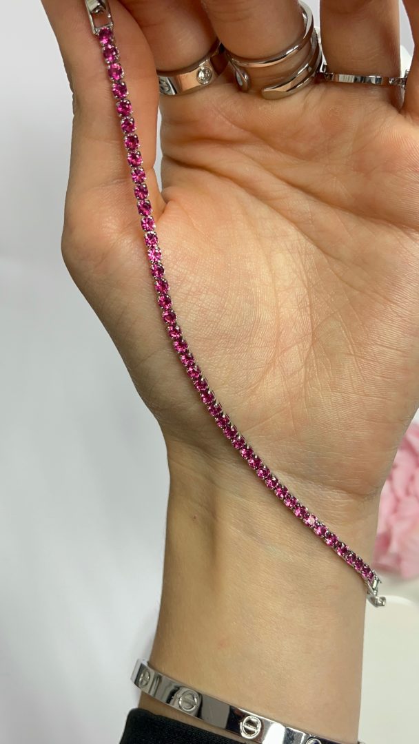 ZAPESTNICA TENNIS 2,5mm - SILVER/PINK
