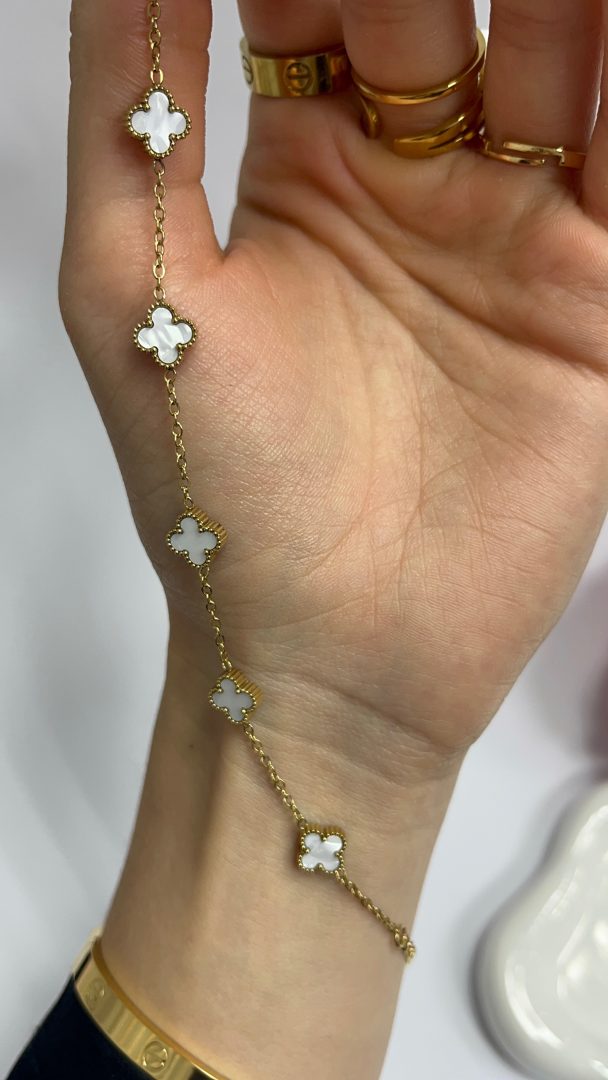 CLOVER MINI ZAPESTNICA - GOLD / BELA - slika 2