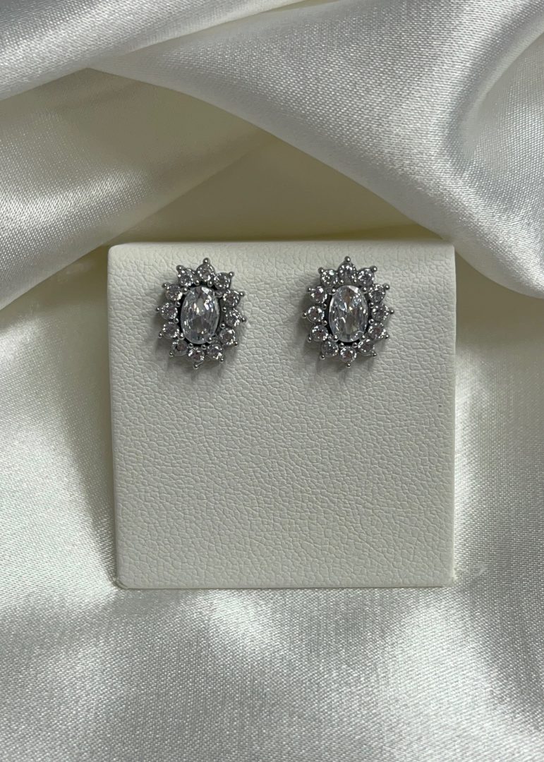 VTIČNI UHANI OVAL - SILVER