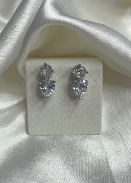 VTIČNI UHANI HEART - SILVER