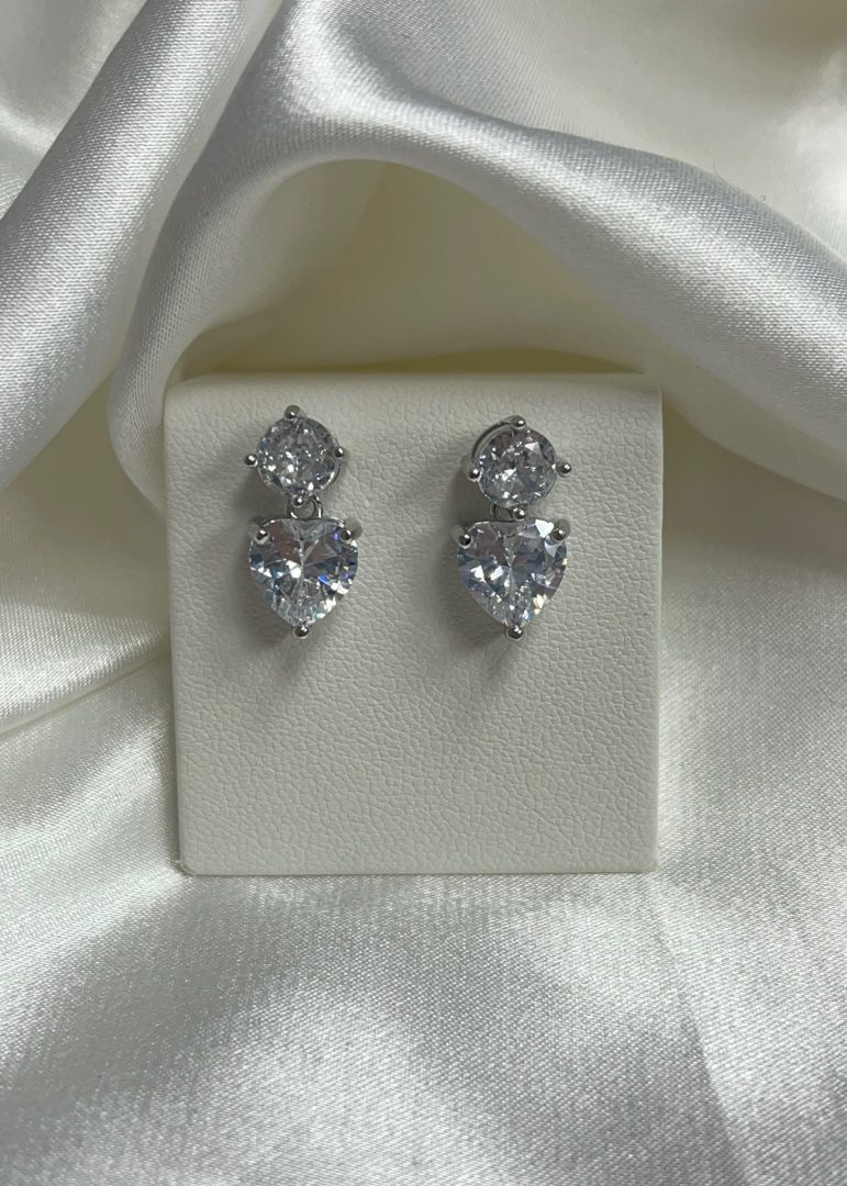 VTIČNI UHANI HEART - SILVER