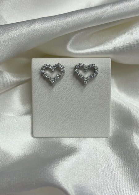 VTIČNI UHANI HEART - SILVER