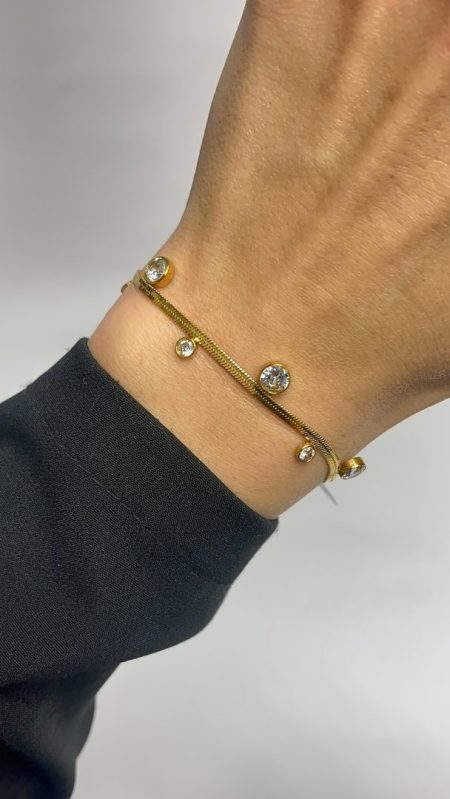 ZAPESTNICA SNAKE S CIRKONI - GOLD