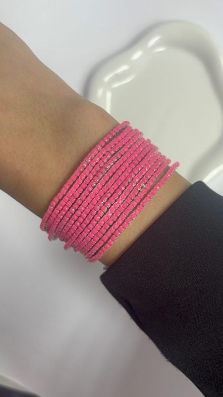 ZAPESTNICA LUCY S CIRKONI - SILVER /PINK