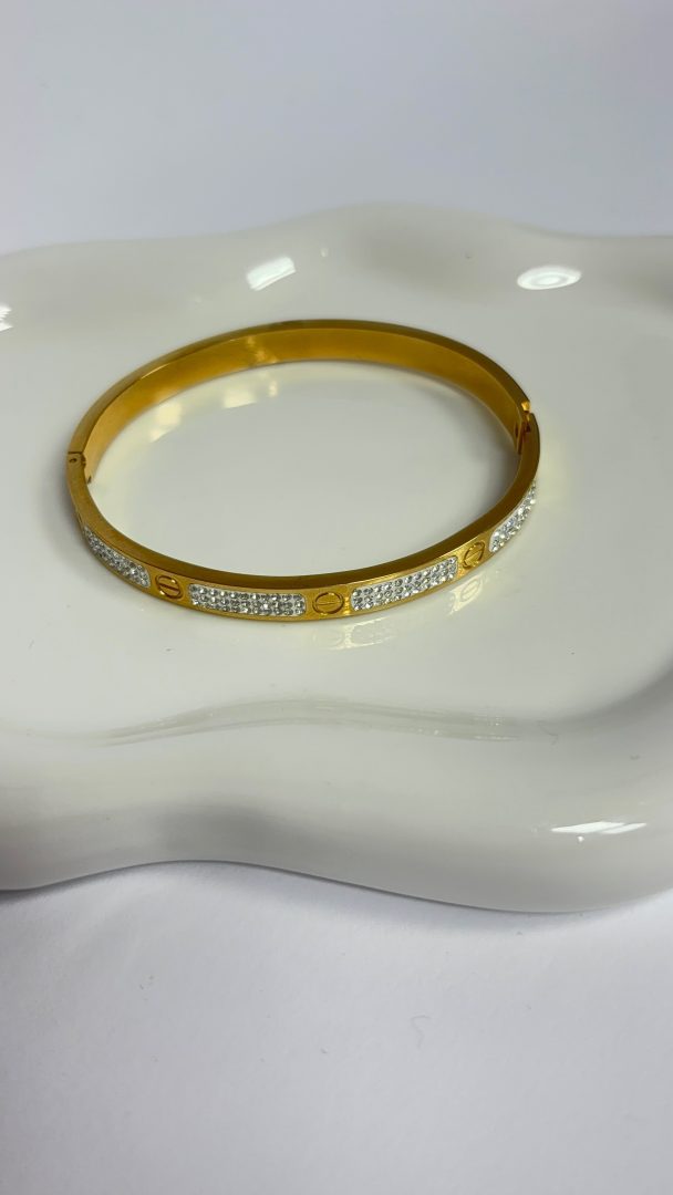 MIA ZAPESTNICA ŠIROKA S CIRKONI- GOLD - slika 2