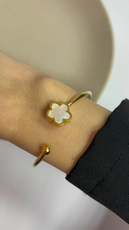 ZAPESTNICA FLOWER- GOLD / BELA