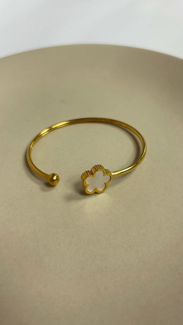 ZAPESTNICA FLOWER- GOLD / BELA - slika 2