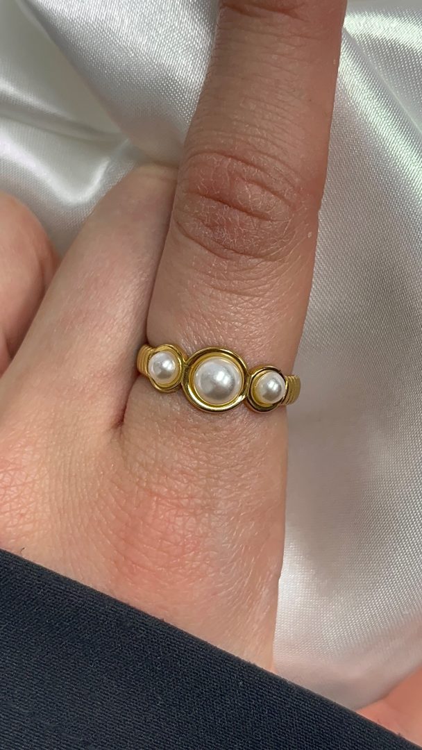 PRSTAN TRIPPLE - PERLA /GOLD
