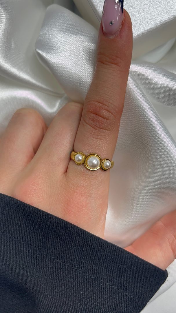 PRSTAN TRIPPLE - PERLA /GOLD - slika 2