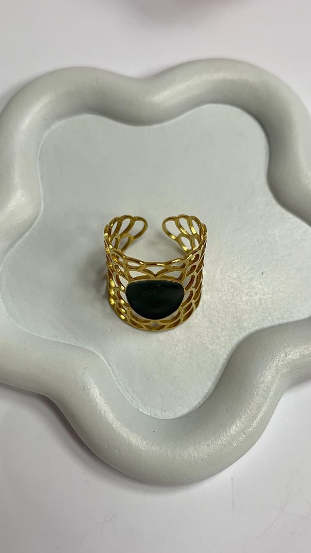 PRSTAN LIYANO - ČRNA/ GOLD - slika 4