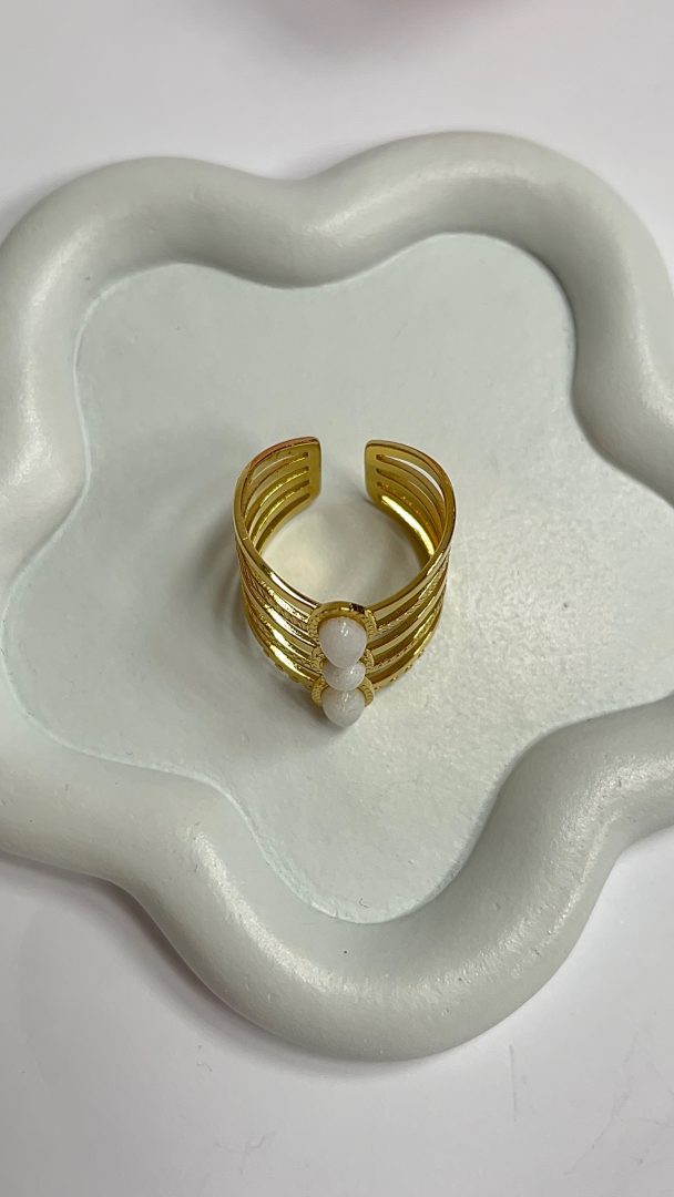 PRSTAN KALI- BELA / GOLD - slika 4