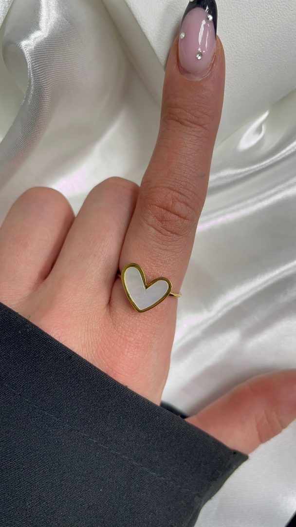 PRSTAN HEART- PERLA /GOLD - slika 2