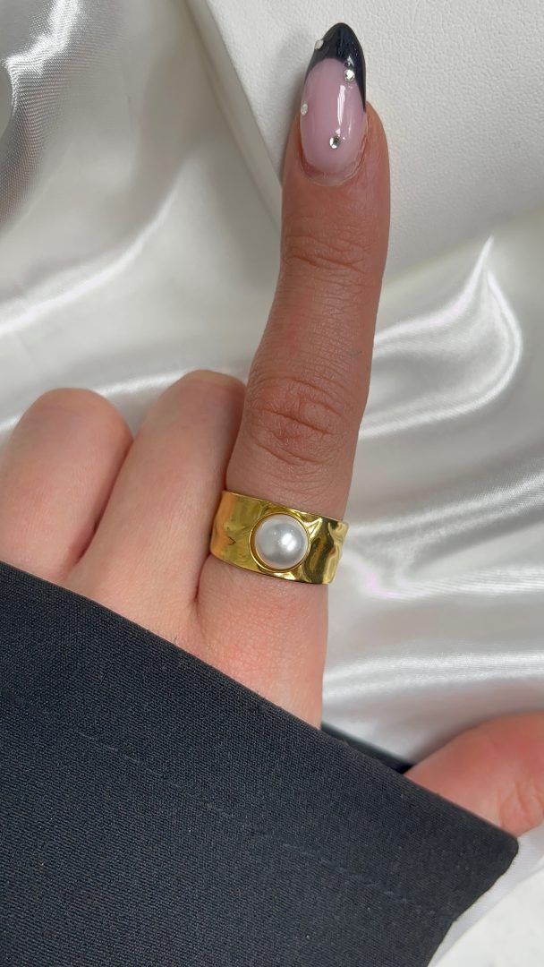 PRSTAN CHUNKY - PERLA /GOLD - slika 2
