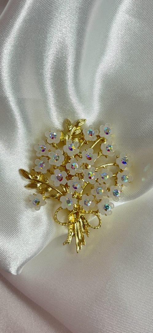 BROŠKA FLOWERS- GOLD - slika 2