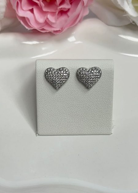 VTIČNI UHANI HEART - SILVER