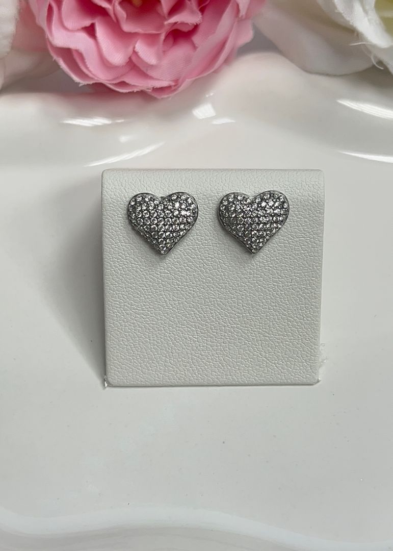VTIČNI UHANI HEART - SILVER