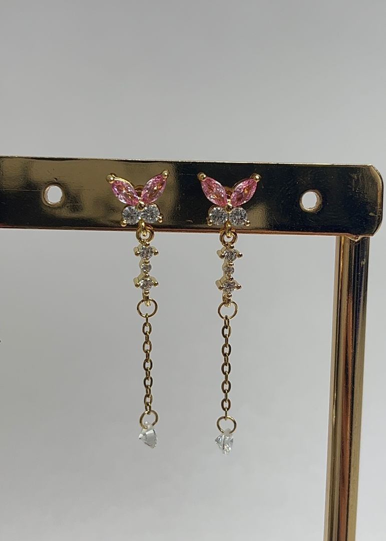 UHANI METULJ- GOLD/PINK - slika 3